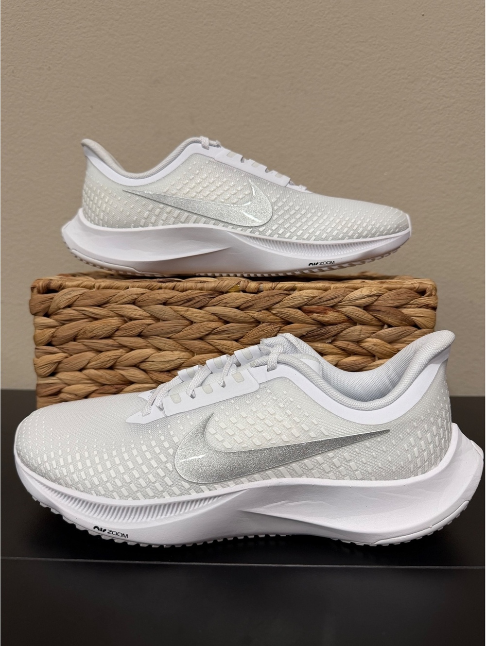 Size 8.5 - Nike Women’s Power Flight “White Metallic Silver”